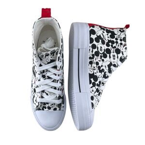 Disney Mickey Mouse High-Top Lace-Up Sneakers Shoes Size 10
